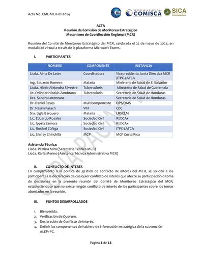 Acta Monitoreo Estratégico 22 mayo 2024